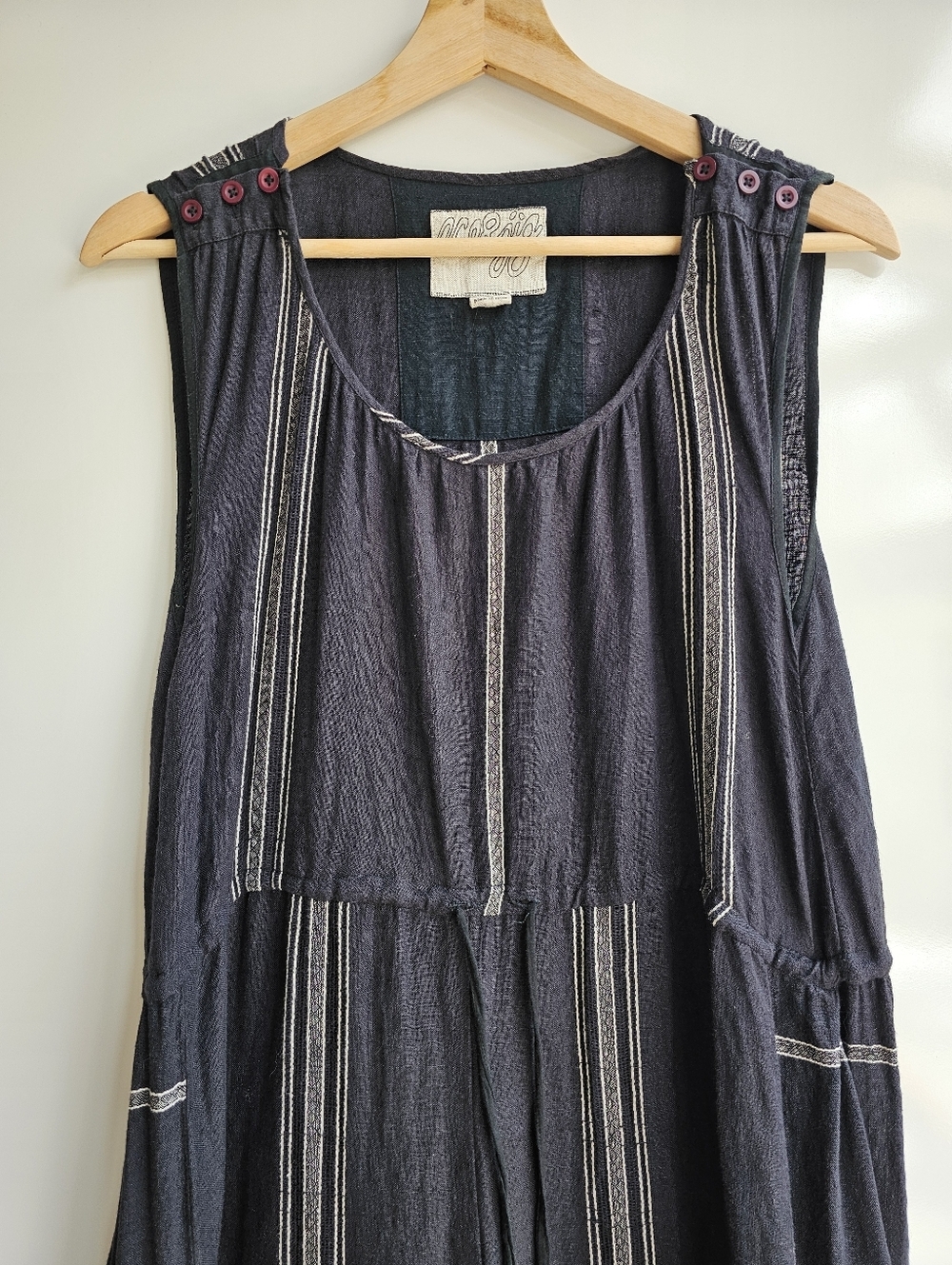 Ace & Jig Celia Maxi Dress Narnia Woven Cotton Charcol Semisheer Small 54" Long - Picture 3 of 9